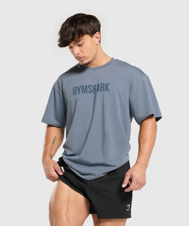 Gymshark Apollo Oversized T-Shirt - Iron Blue