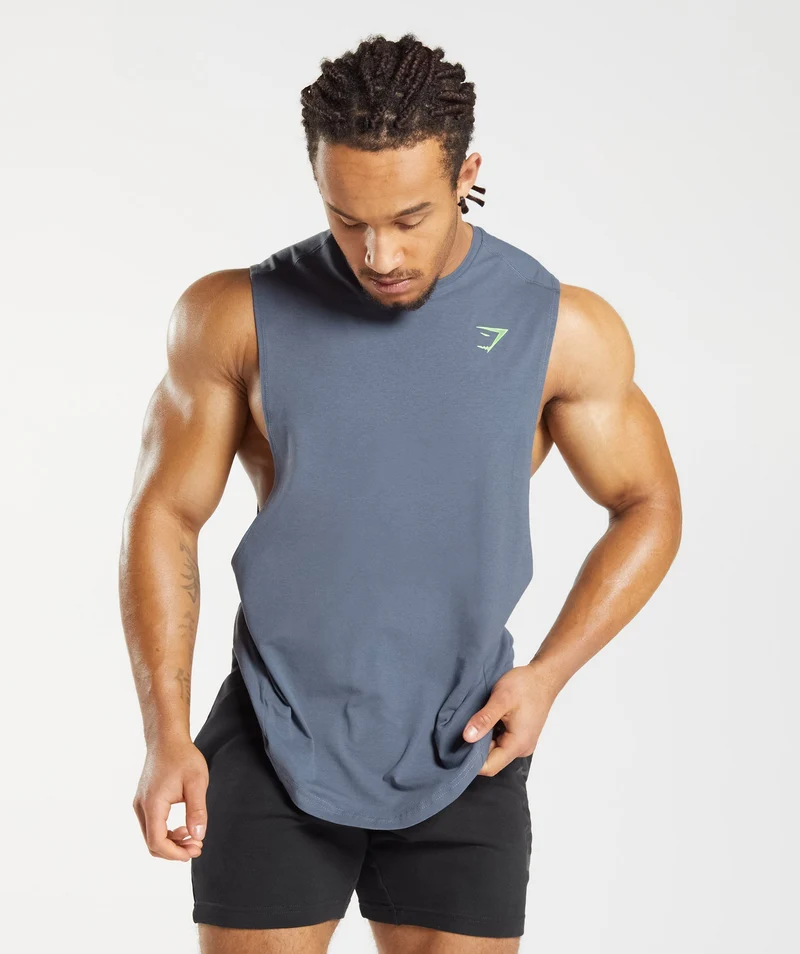 Gymshark Bold Drop Arm Tank - Evening Blue