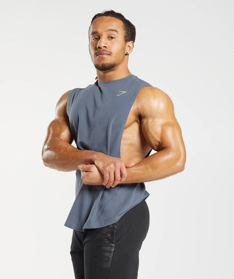 Gymshark Bold Drop Arm Tank - Evening Blue