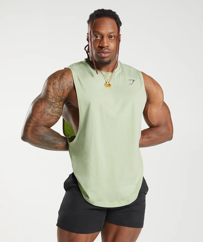 Gymshark Bold Drop Arm Tank - Flora Green