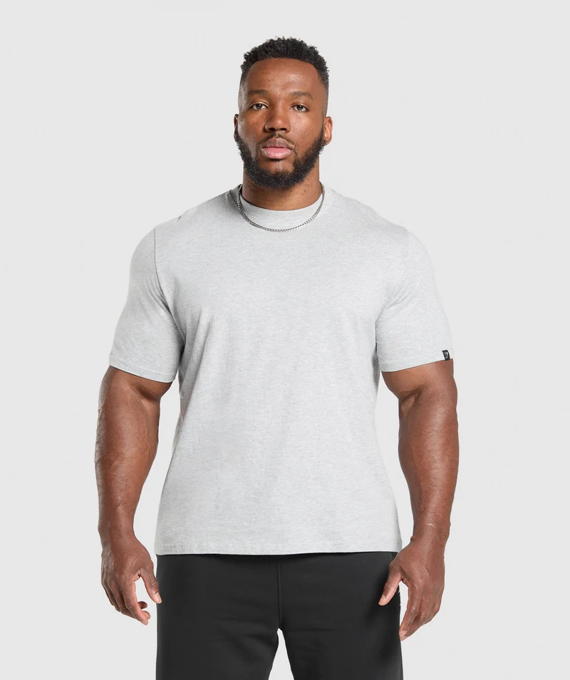 Gymshark T-Shirt 2 Pack - Black/Light Grey Marl