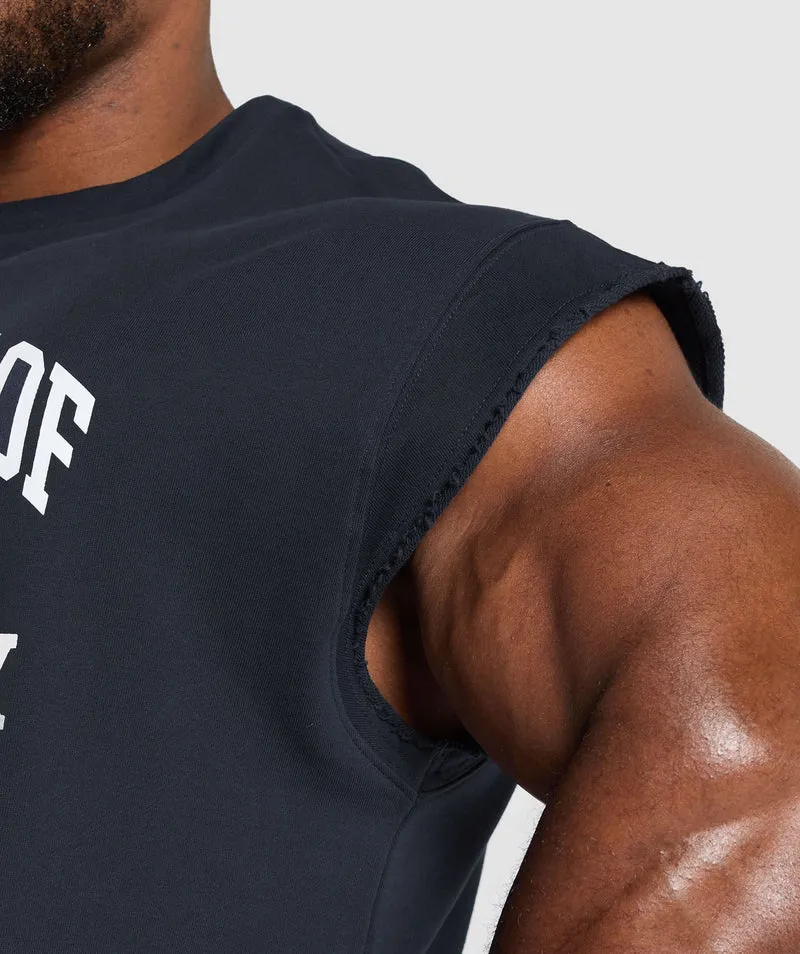 Gymshark Graphic Cut Off T-Shirt - Heavy Blue