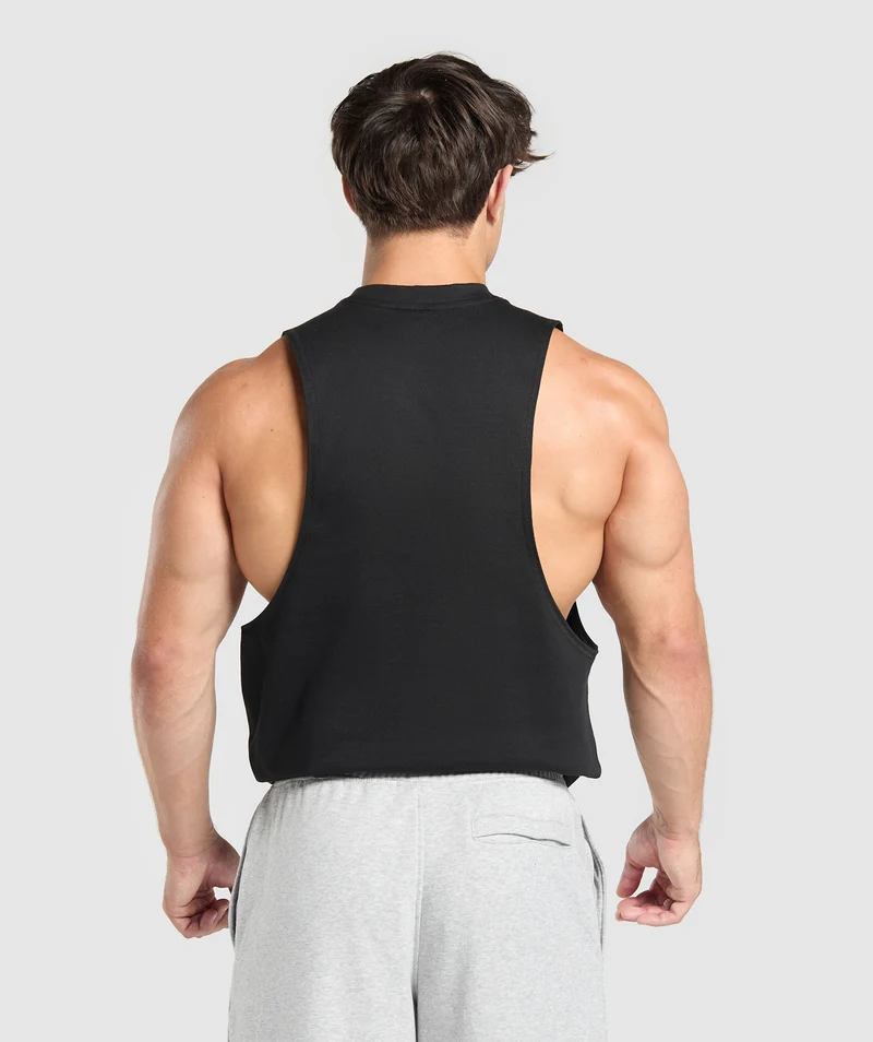 Gymshark Premium Lifting Drop Arm Tank - Black