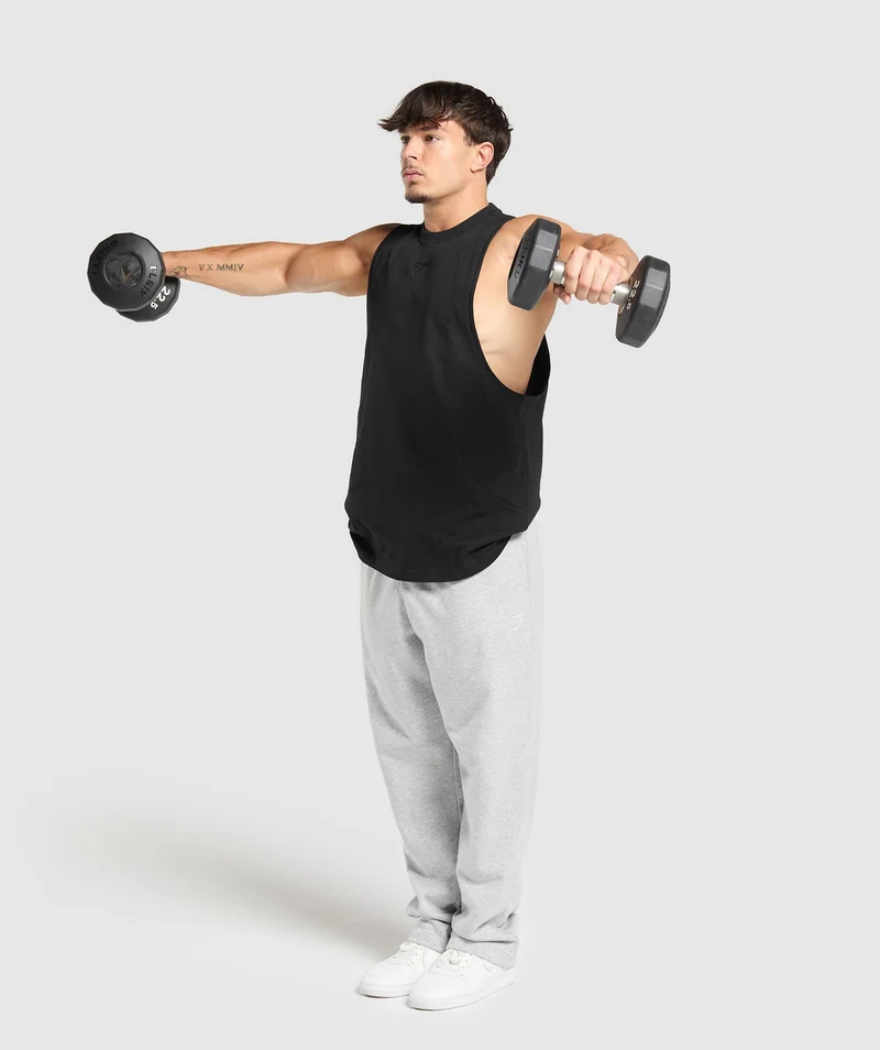 Gymshark Premium Lifting Drop Arm Tank - Black