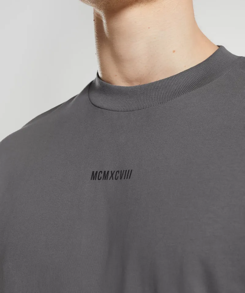 Gymshark x David Laid Oversized Long Sleeve T-Shirt - Wolf Grey