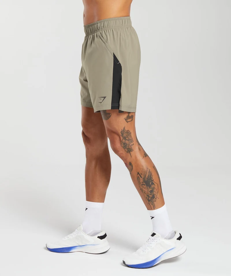Gymshark Sport 7" Shorts - Linen Brown/Black