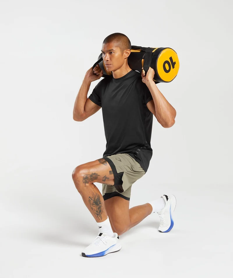 Gymshark Sport 5" 2-in-1 Shorts - Linen Brown/Black