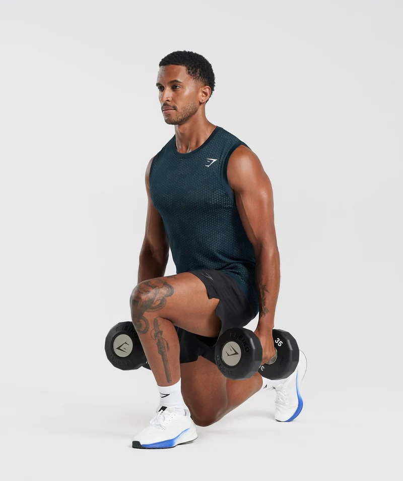 Gymshark Sport Seamless Tank - Navy/Denim Teal