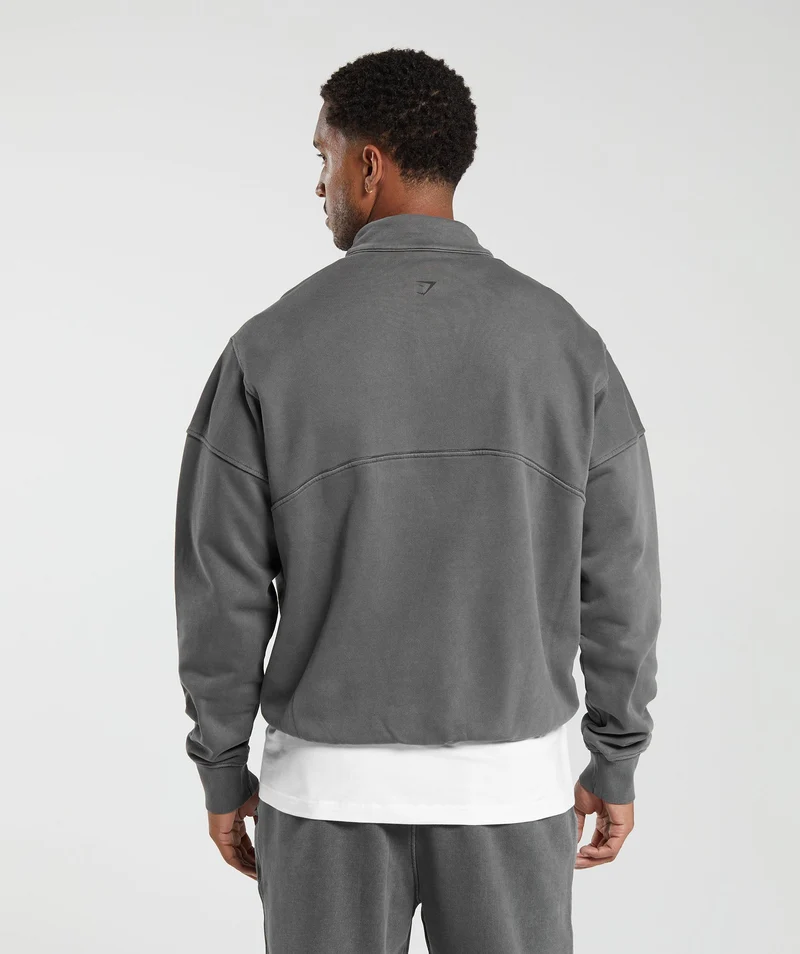 Gymshark Rest Day Heavyweight 1/4 Zip - Black/Pigment Dye