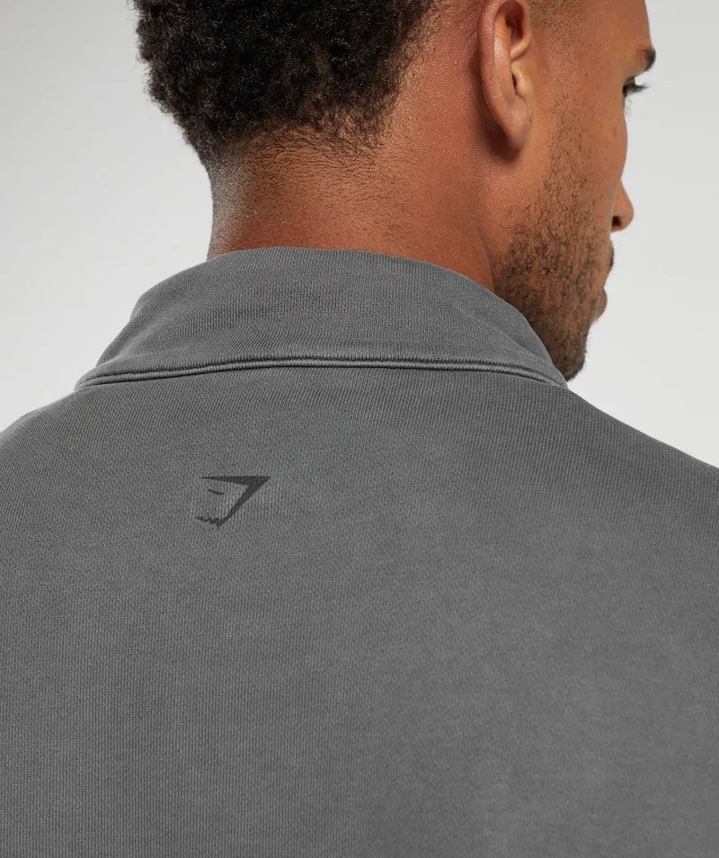 Gymshark Rest Day Heavyweight 1/4 Zip - Black/Pigment Dye