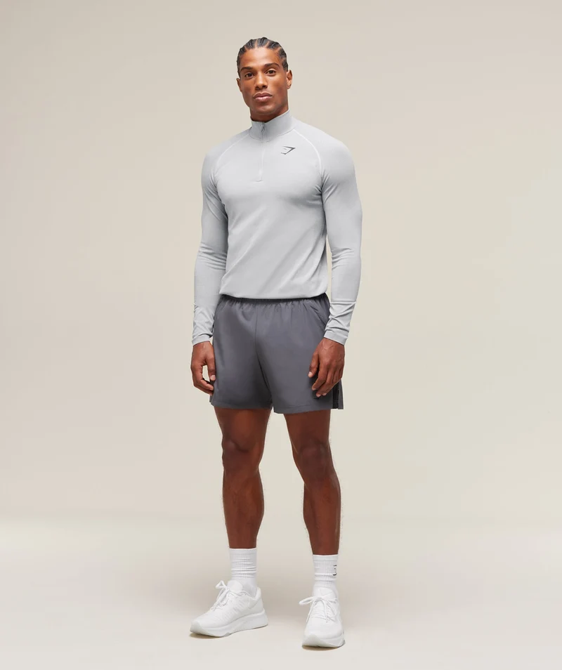 Gymshark Vital Seamless 1/4 Zip - Light Grey/Smokey Grey