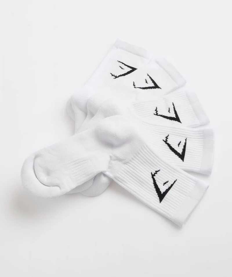Gymshark Crew Socks 5pk - White
