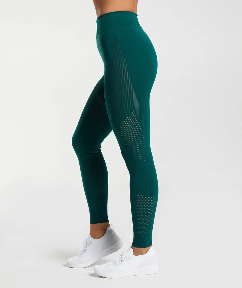 Gymshark Warp Knit Leggings - Green