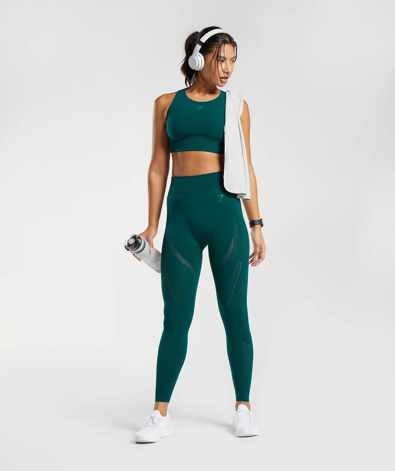 Gymshark Warp Knit Leggings - Green