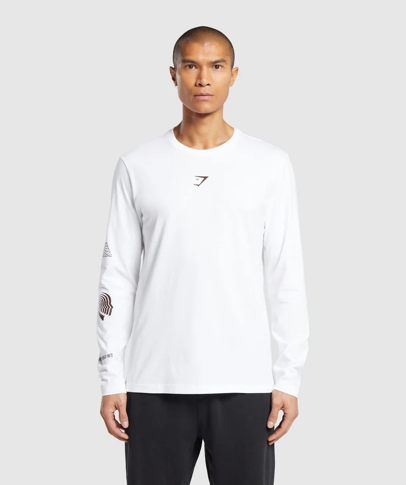 Gymshark Hybrid Wellness Long Sleeve T-Shirt - White