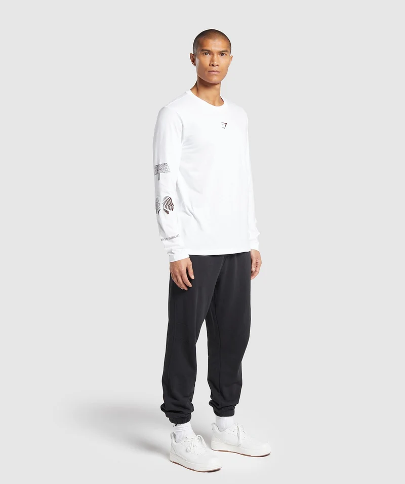 Gymshark Hybrid Wellness Long Sleeve T-Shirt - White