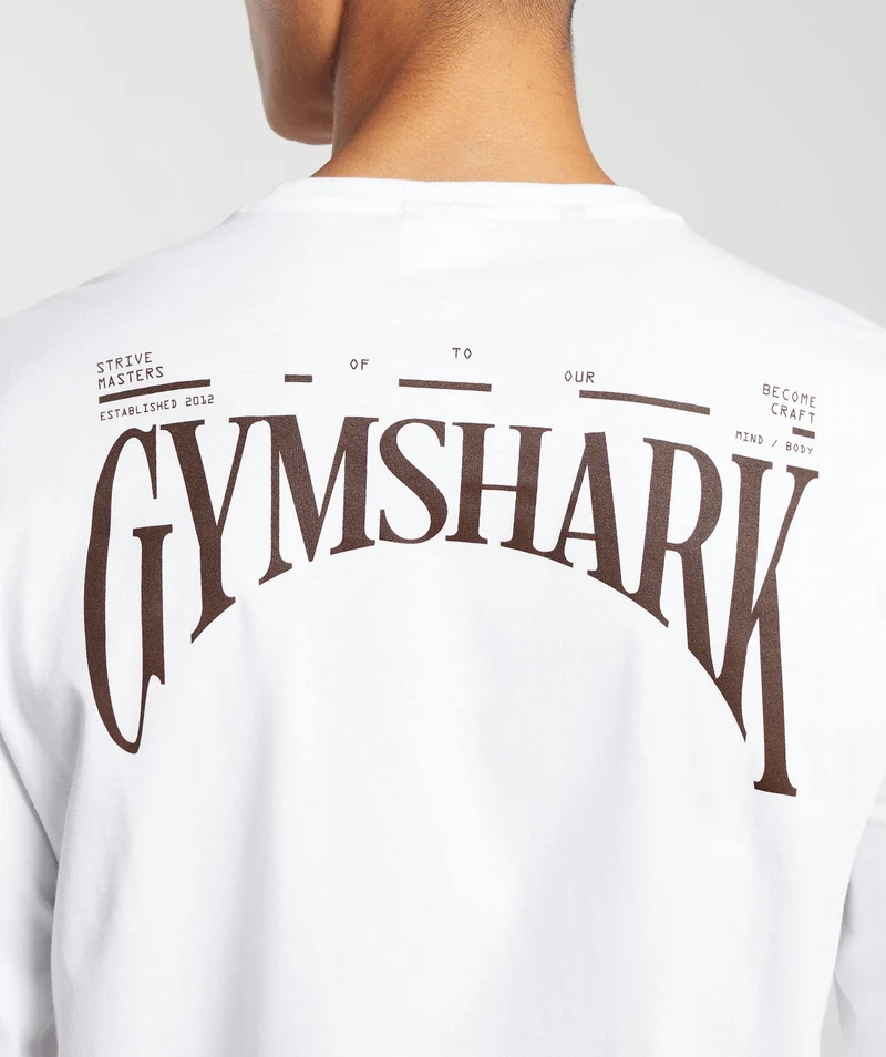 Gymshark Hybrid Wellness Long Sleeve T-Shirt - White