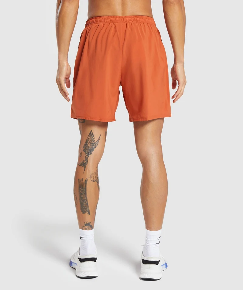 Gymshark Hybrid Wellness 7" Short - Rust Orange