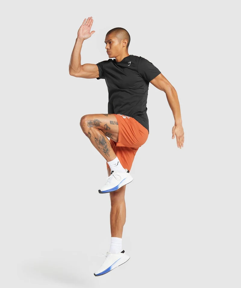 Gymshark Hybrid Wellness 7" Short - Rust Orange