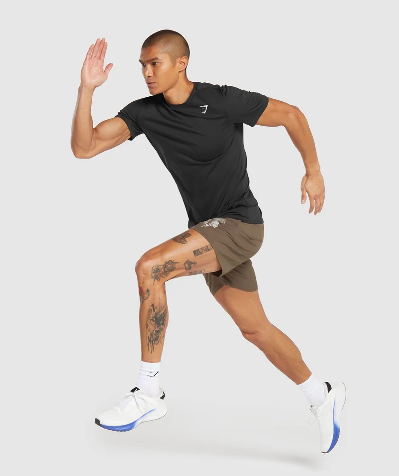 Gymshark Hybrid Wellness 7" Short - Penny Brown