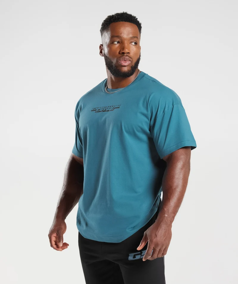 Gymshark Intergalactic Lifting Oversized T-Shirt - Blue