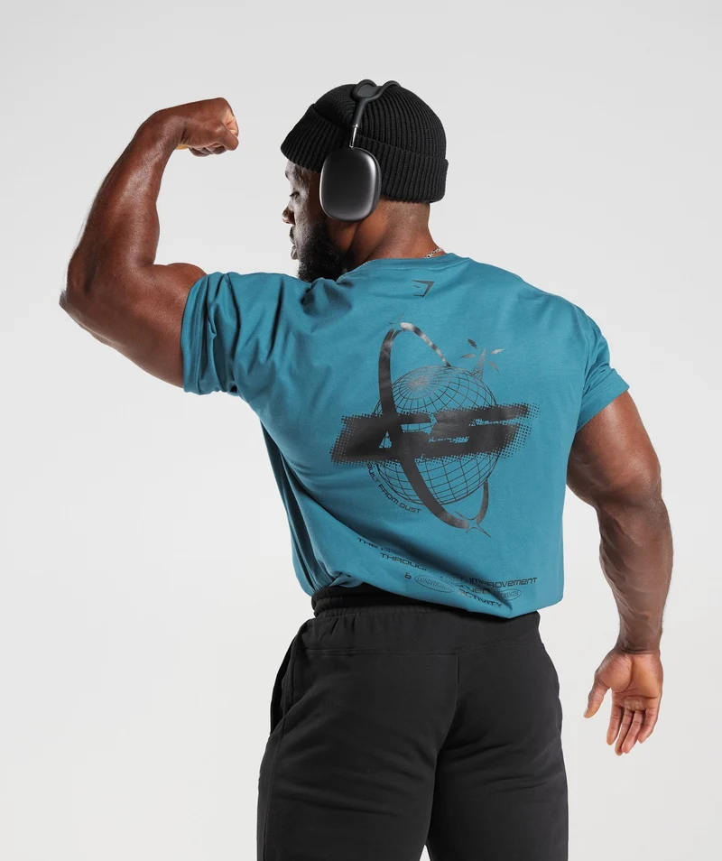 Gymshark Intergalactic Lifting Oversized T-Shirt - Blue