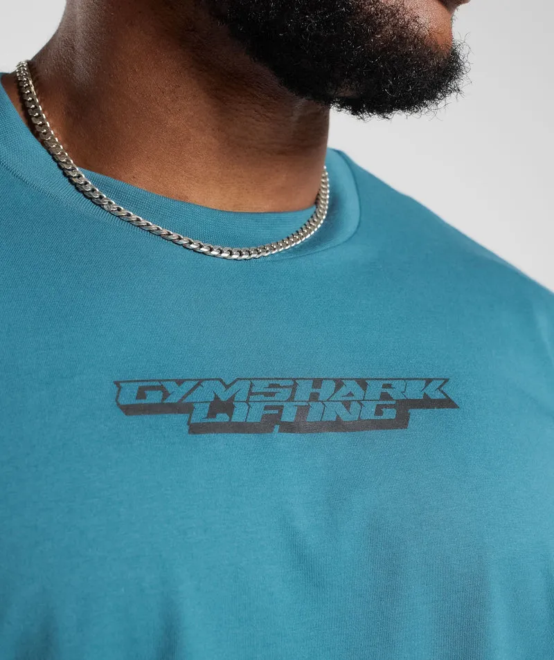 Gymshark Intergalactic Lifting Oversized T-Shirt - Blue