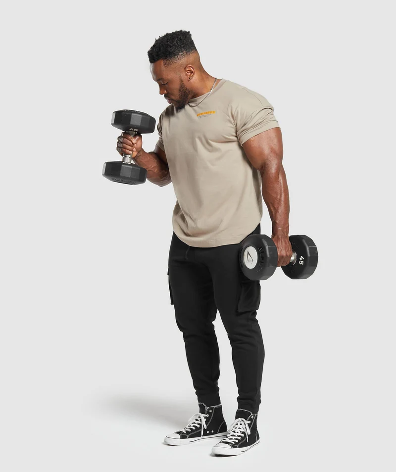 Gymshark Heavy Metal T-Shirt - Sand Brown