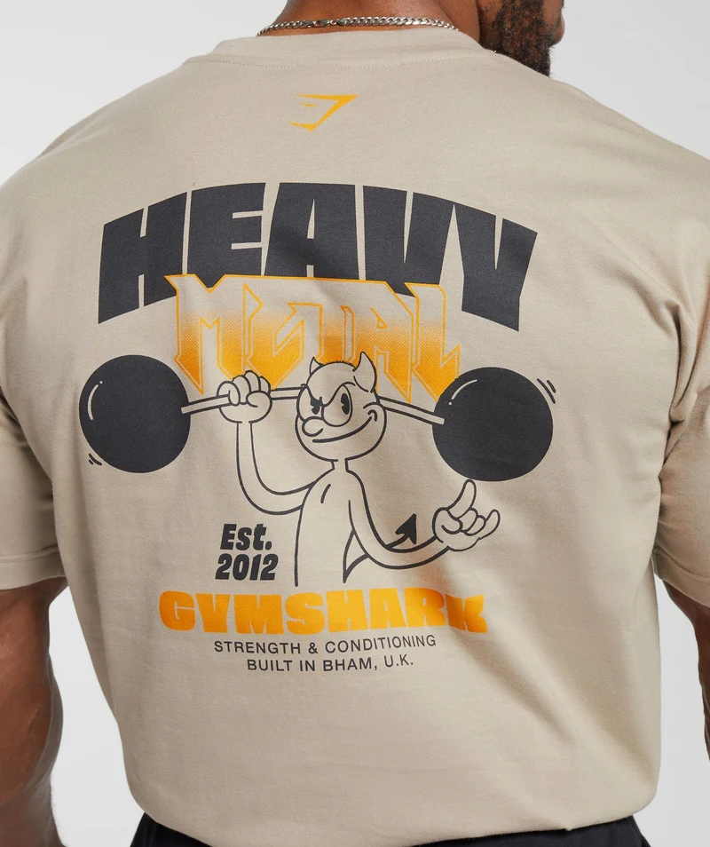 Gymshark Heavy Metal T-Shirt - Sand Brown