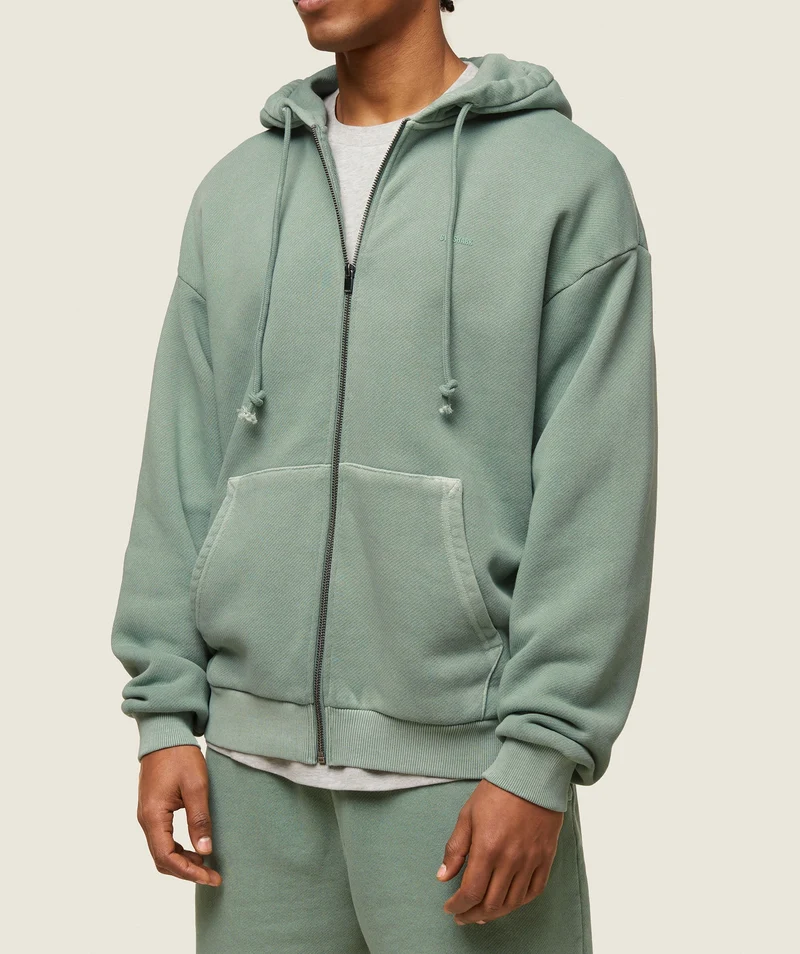 Gymshark Lifestyle Relaxed Zip Hoodie - Dollar Green
