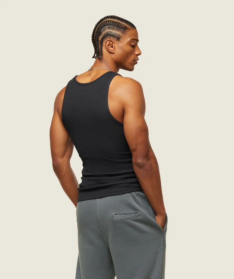 Gymshark Lifestyle Ribbed Tank - Black