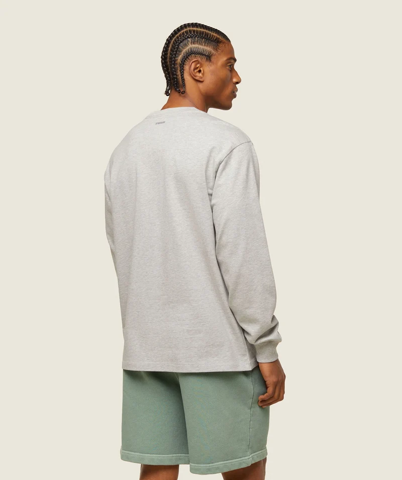 Gymshark Lifestyle Relaxed Long Sleeve Tee - Light Grey Core Marl