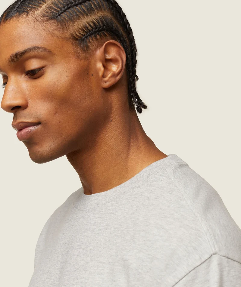 Gymshark Lifestyle Relaxed Long Sleeve Tee - Light Grey Core Marl