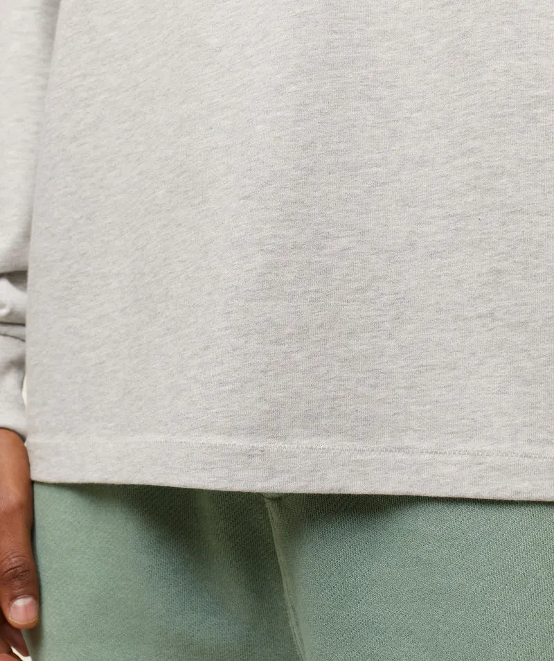 Gymshark Lifestyle Relaxed Long Sleeve Tee - Light Grey Core Marl