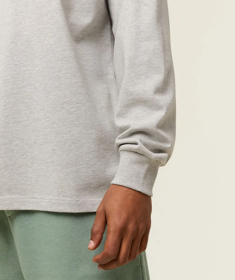 Gymshark Lifestyle Relaxed Long Sleeve Tee - Light Grey Core Marl