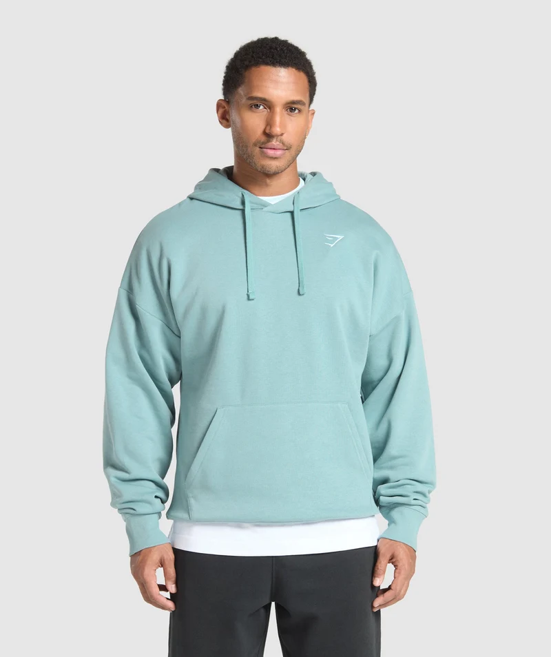Gymshark Crest Oversized Hoodie - Rest Blue
