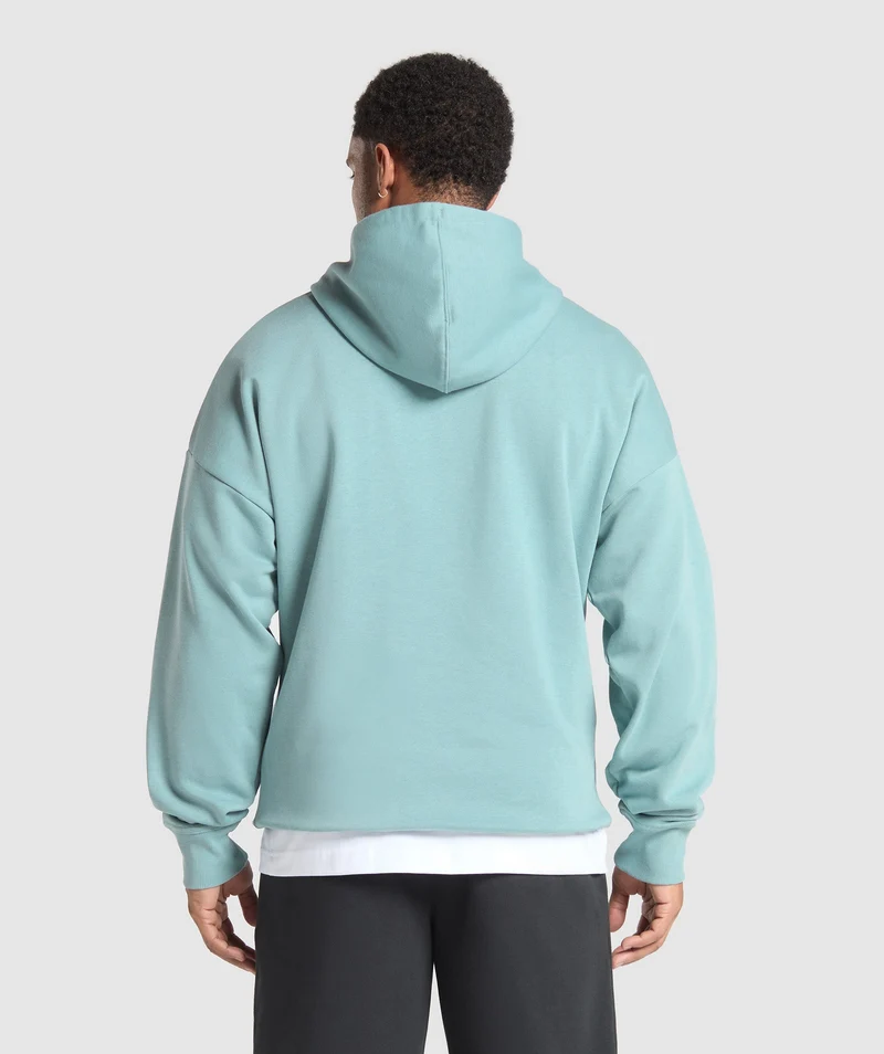 Gymshark Crest Oversized Hoodie - Rest Blue