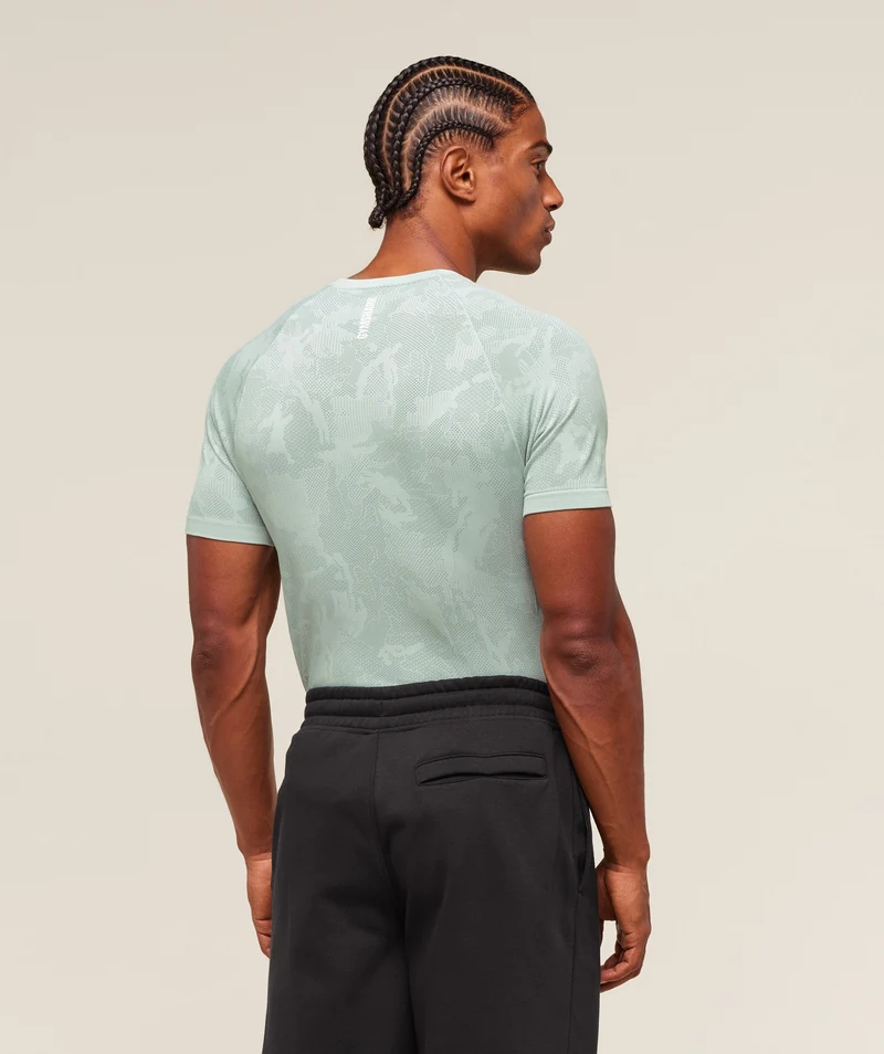 Gymshark Geo Seamless T-Shirt - Morning Blue/Celeste Blue