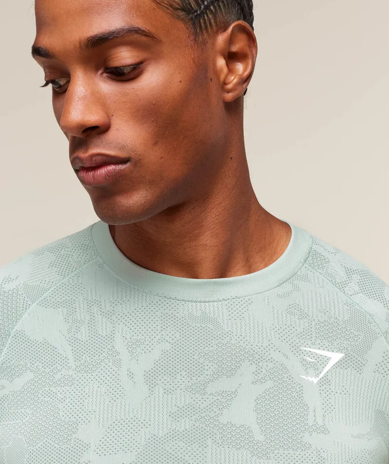Gymshark Geo Seamless T-Shirt - Morning Blue/Celeste Blue