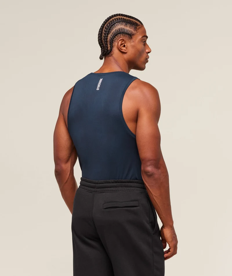 Gymshark Geo Seamless Tank - Navy/Heavy Blue