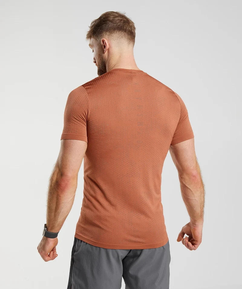 Gymshark Sport Seamless T-Shirt - Persimmon Red/Warm Brown