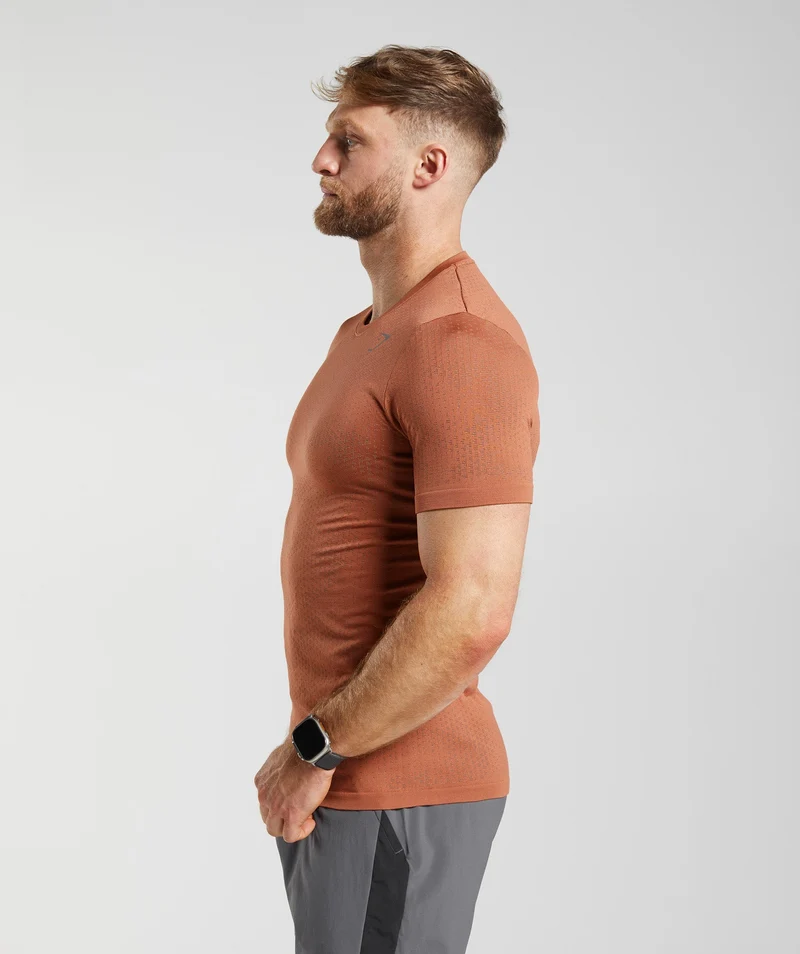 Gymshark Sport Seamless T-Shirt - Persimmon Red/Warm Brown