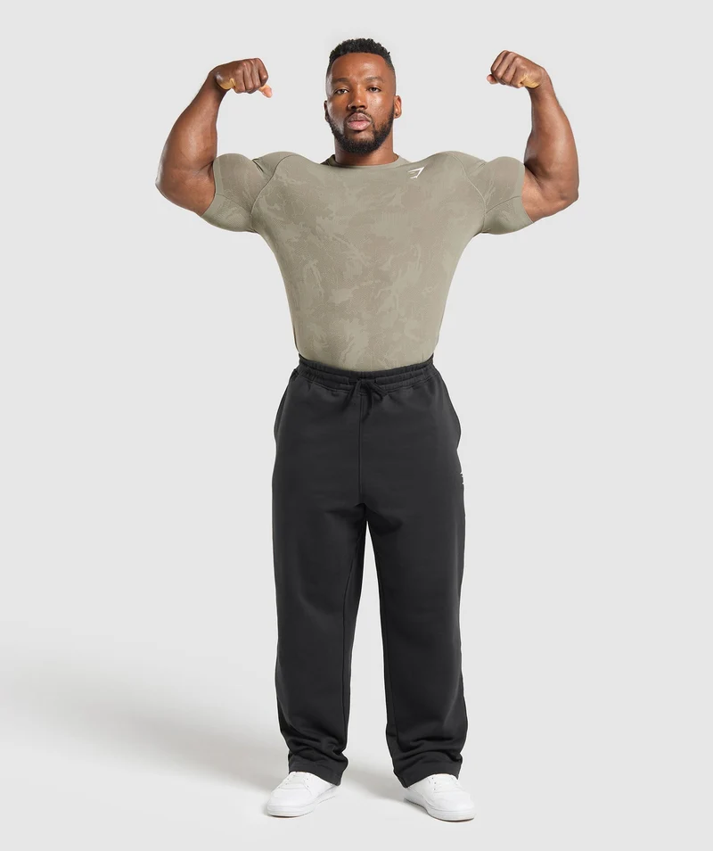 Gymshark Geo Seamless T-Shirt - Linen Brown/Camo Brown
