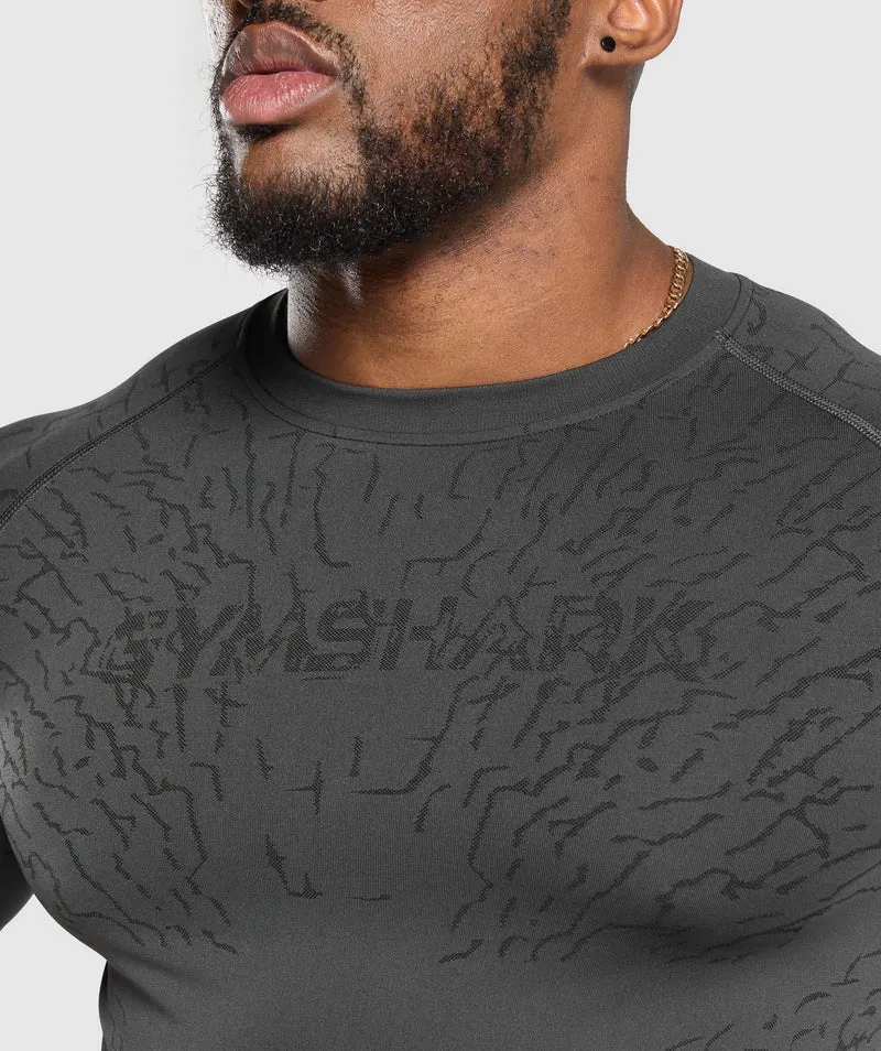Gymshark Tectonic Seamless T Shirt - Asphalt Grey/Black