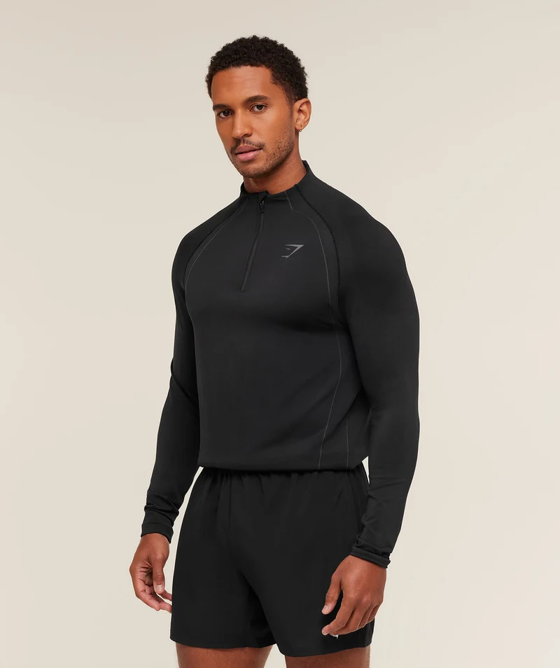 Gymshark Apex Seamless 1/4 Zip - Black/Dark Grey