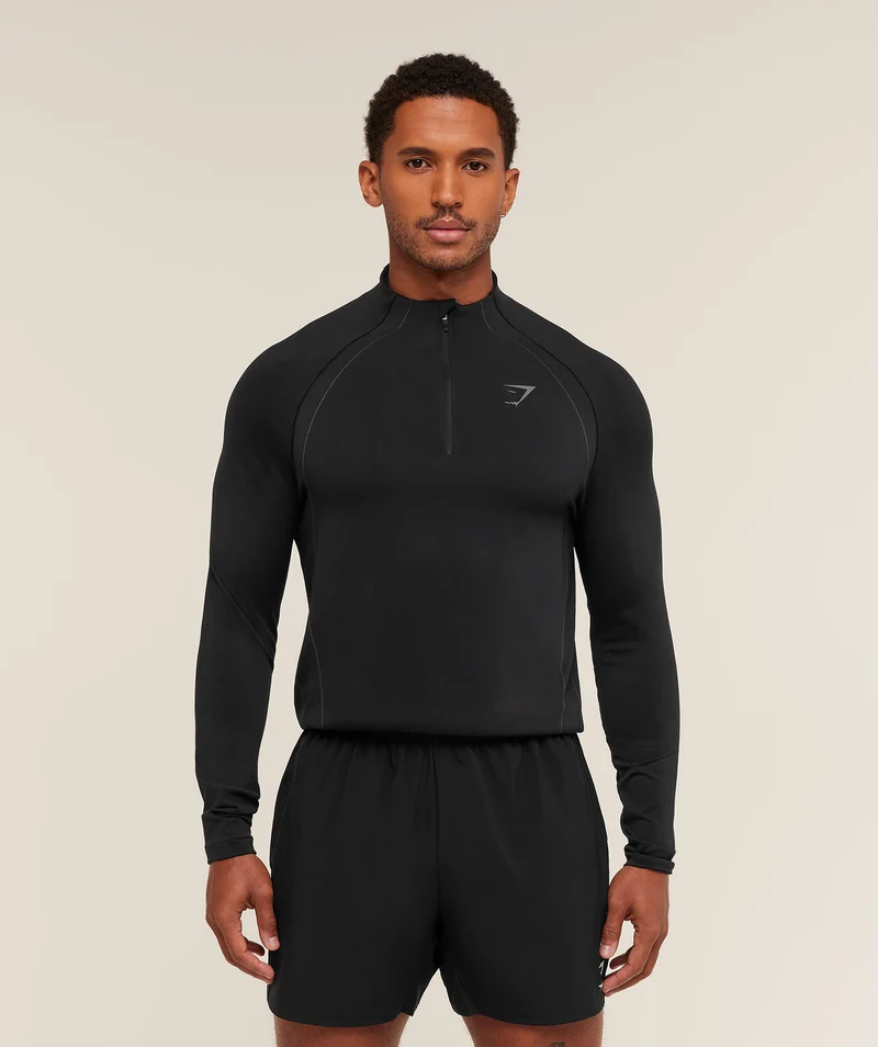 Gymshark Apex Seamless 1/4 Zip - Black/Dark Grey