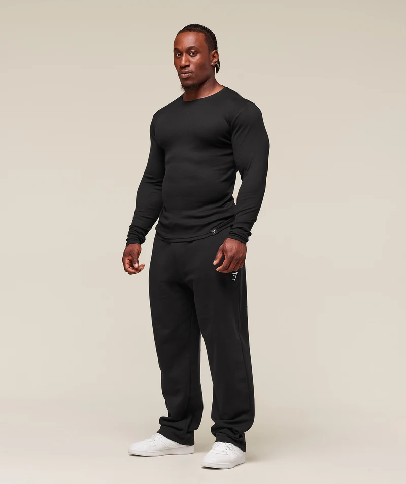 Gymshark Ribbed Long Sleeve T-Shirt - Black