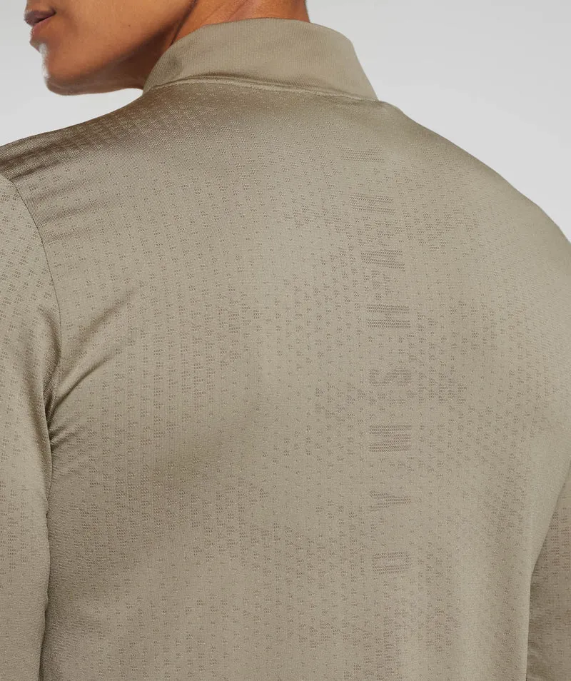 Gymshark Sport Seamless 1/4 Zip - Linen Brown/Camo Brown