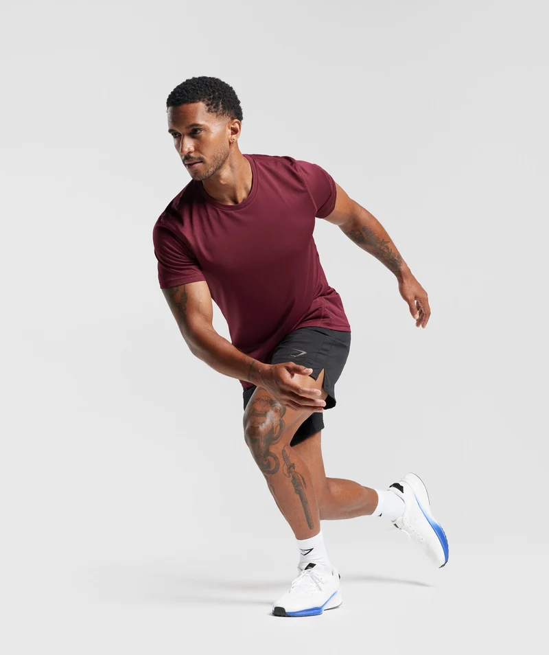 Gymshark Sport Short Sleeve T-Shirt - Plum Pink/Black Marl
