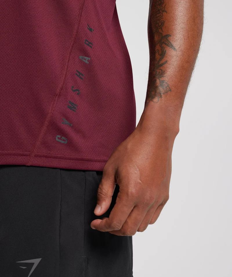 Gymshark Sport Short Sleeve T-Shirt - Plum Pink/Black Marl